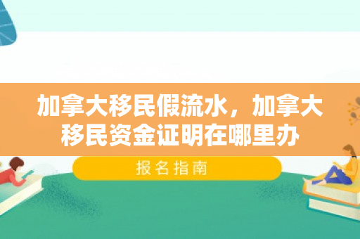 加拿大移民假流水，加拿大移民资金证明在哪里办