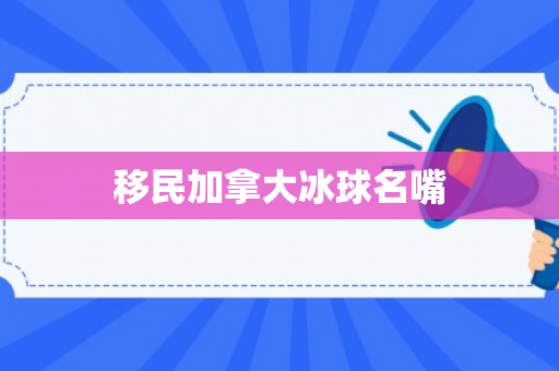 移民加拿大冰球名嘴