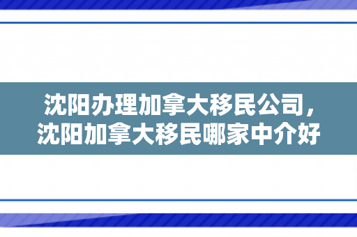 沈阳办理加拿大移民公司，沈阳加拿大移民哪家中介好