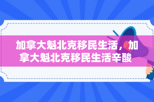 加拿大魁北克移民生活，加拿大魁北克移民生活辛酸 不会法语