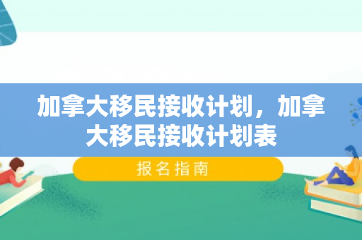 加拿大移民接收计划，加拿大移民接收计划表