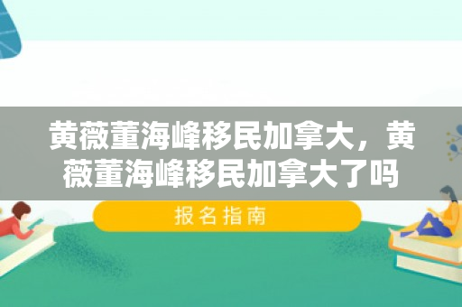 黄薇董海峰移民加拿大，黄薇董海峰移民加拿大了吗