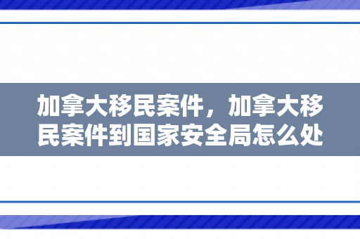加拿大移民案件，加拿大移民案件到国家安全局怎么处理