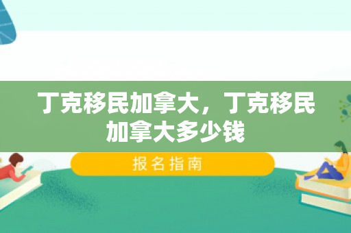 丁克移民加拿大，丁克移民加拿大多少钱