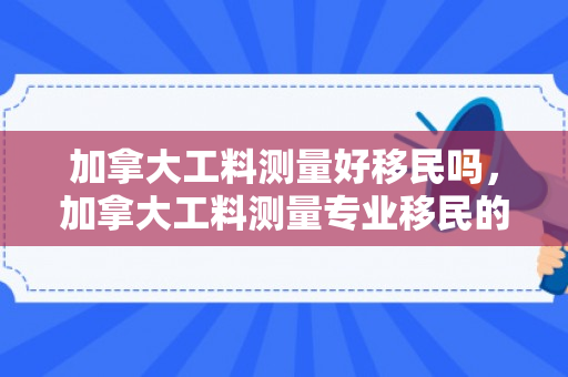 加拿大工料测量好移民吗，加拿大工料测量专业移民的探讨