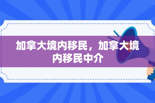 加拿大境内移民，加拿大境内移民中介