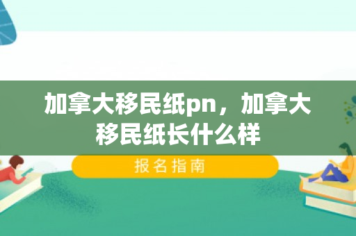 加拿大移民纸pn，加拿大移民纸长什么样